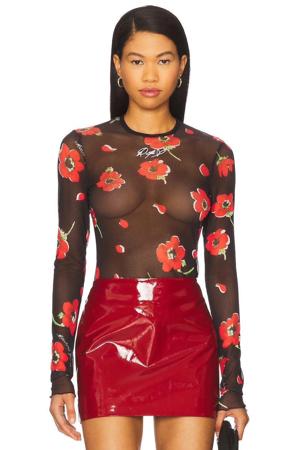 sheer floral long sleeve