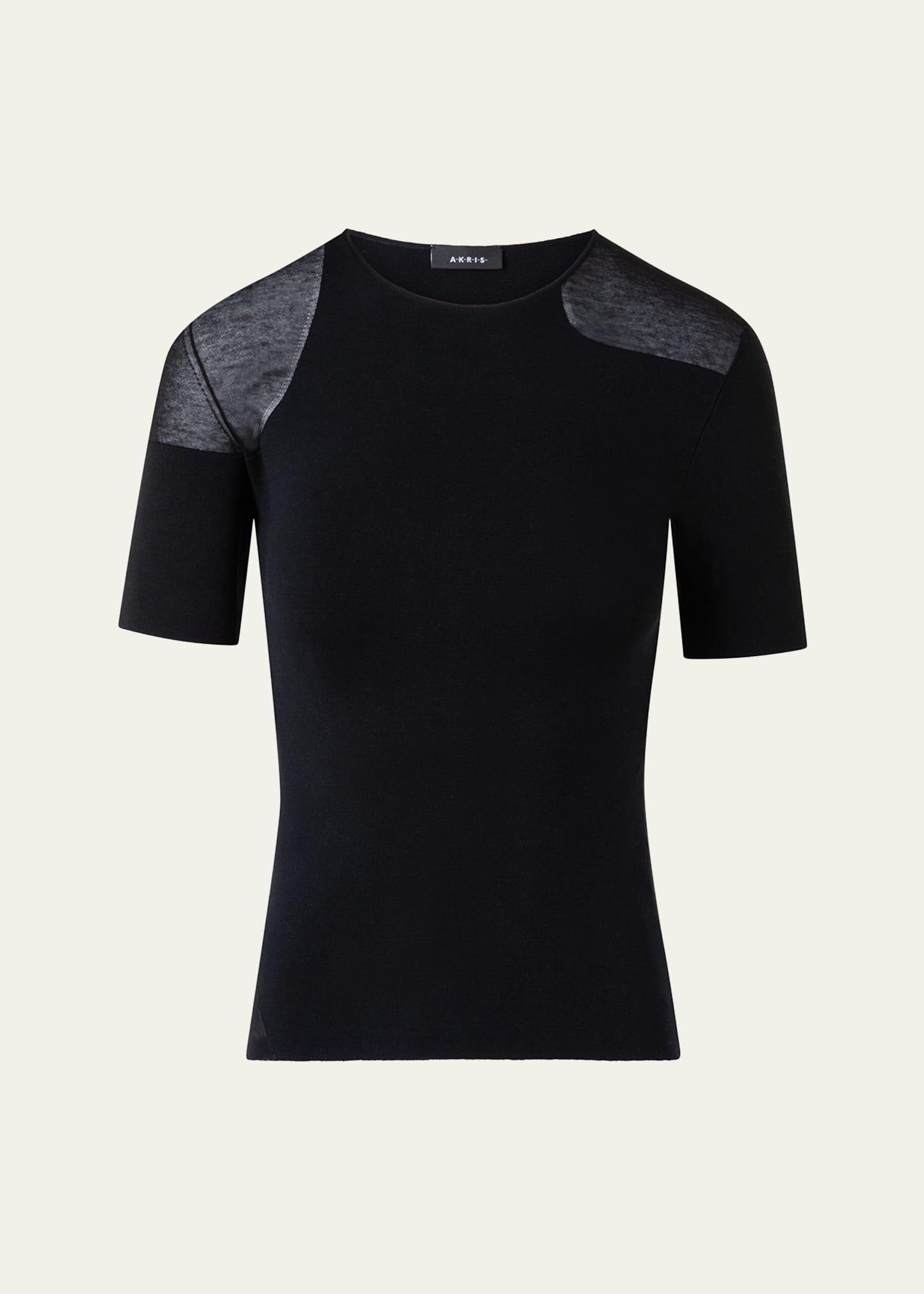 sheer inset knit top