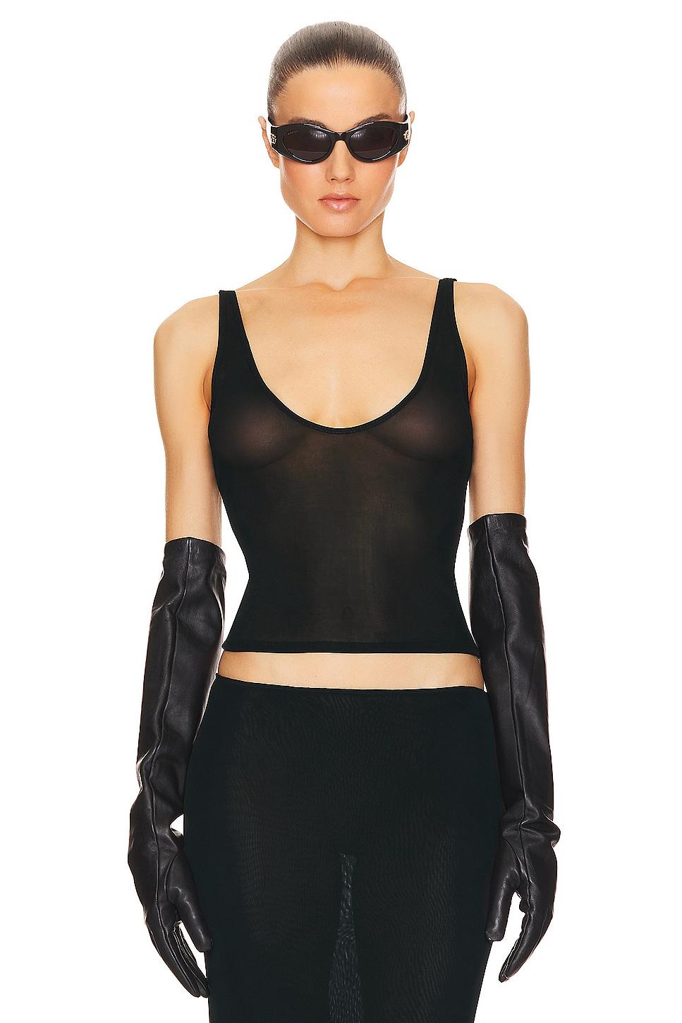sheer knit tank top