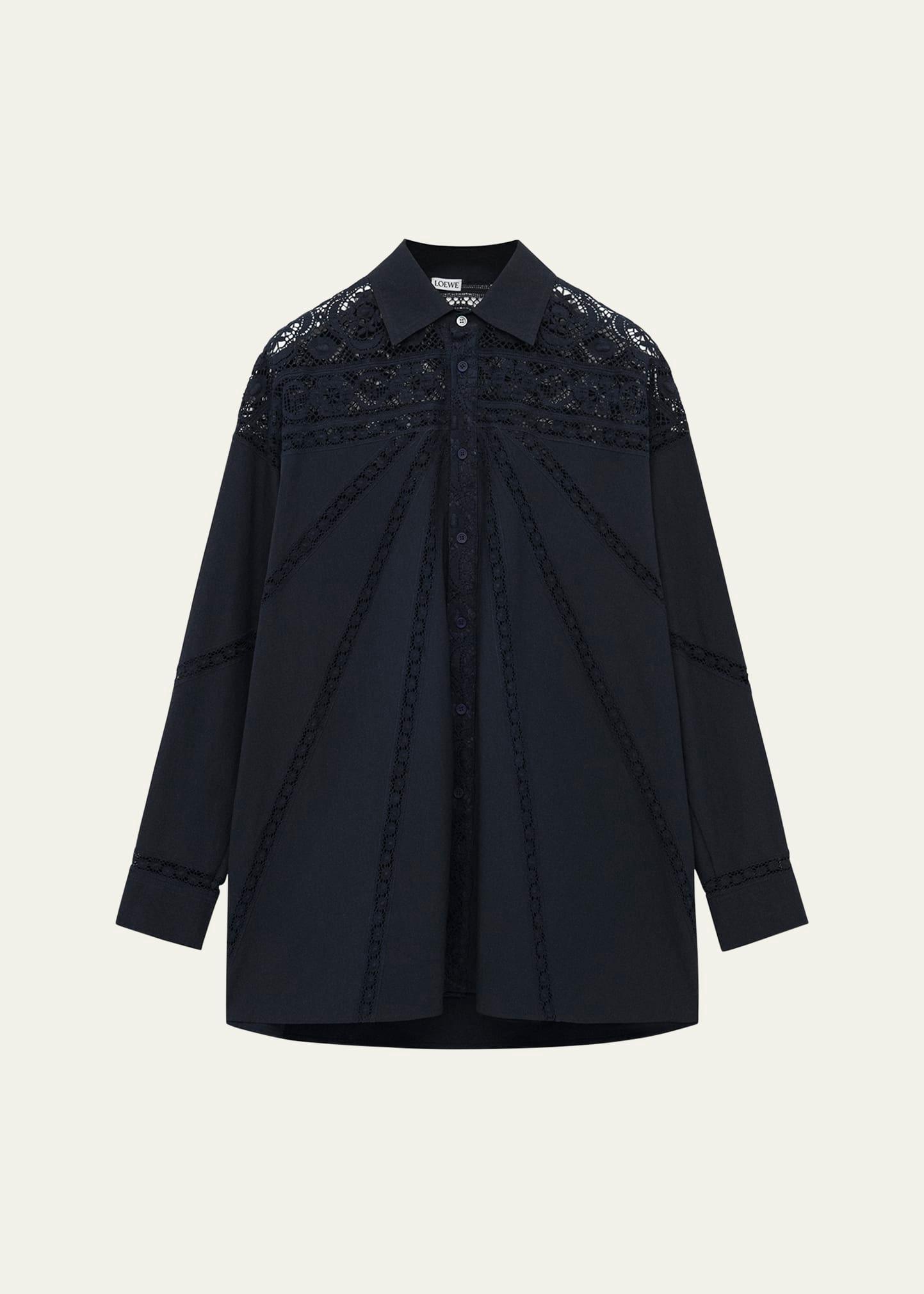 sheer lace button down blouse