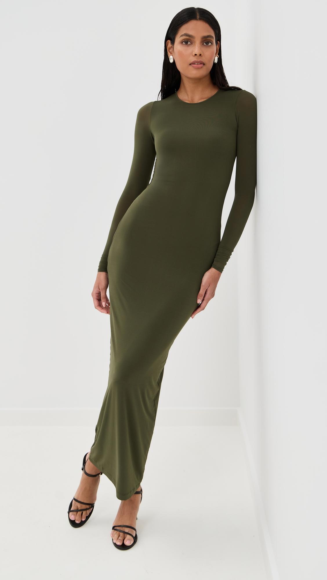 sheer long sleeve dress