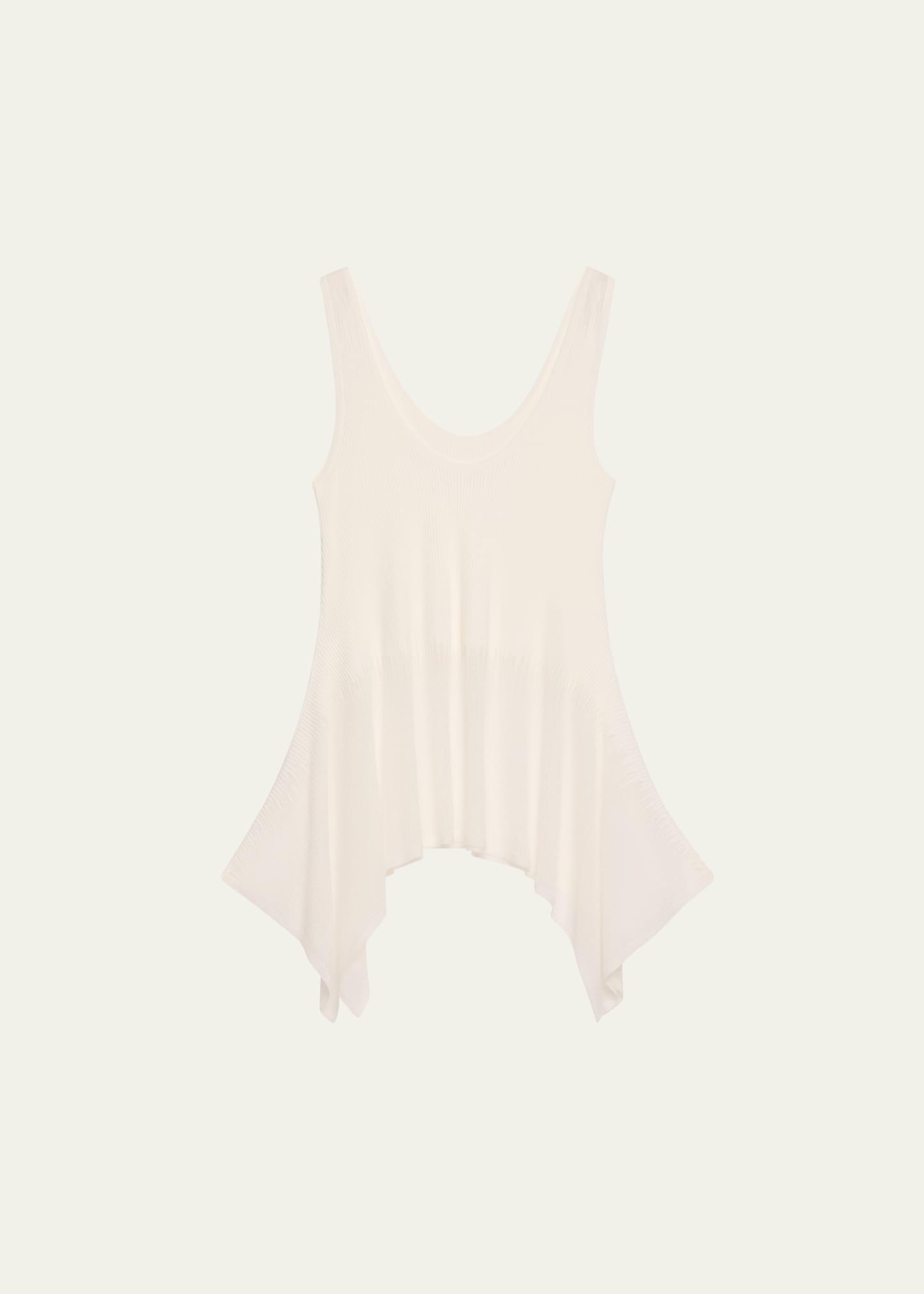 sheer opaque intarsia peplum tank top