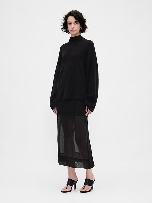 sheer organza maxi skirt