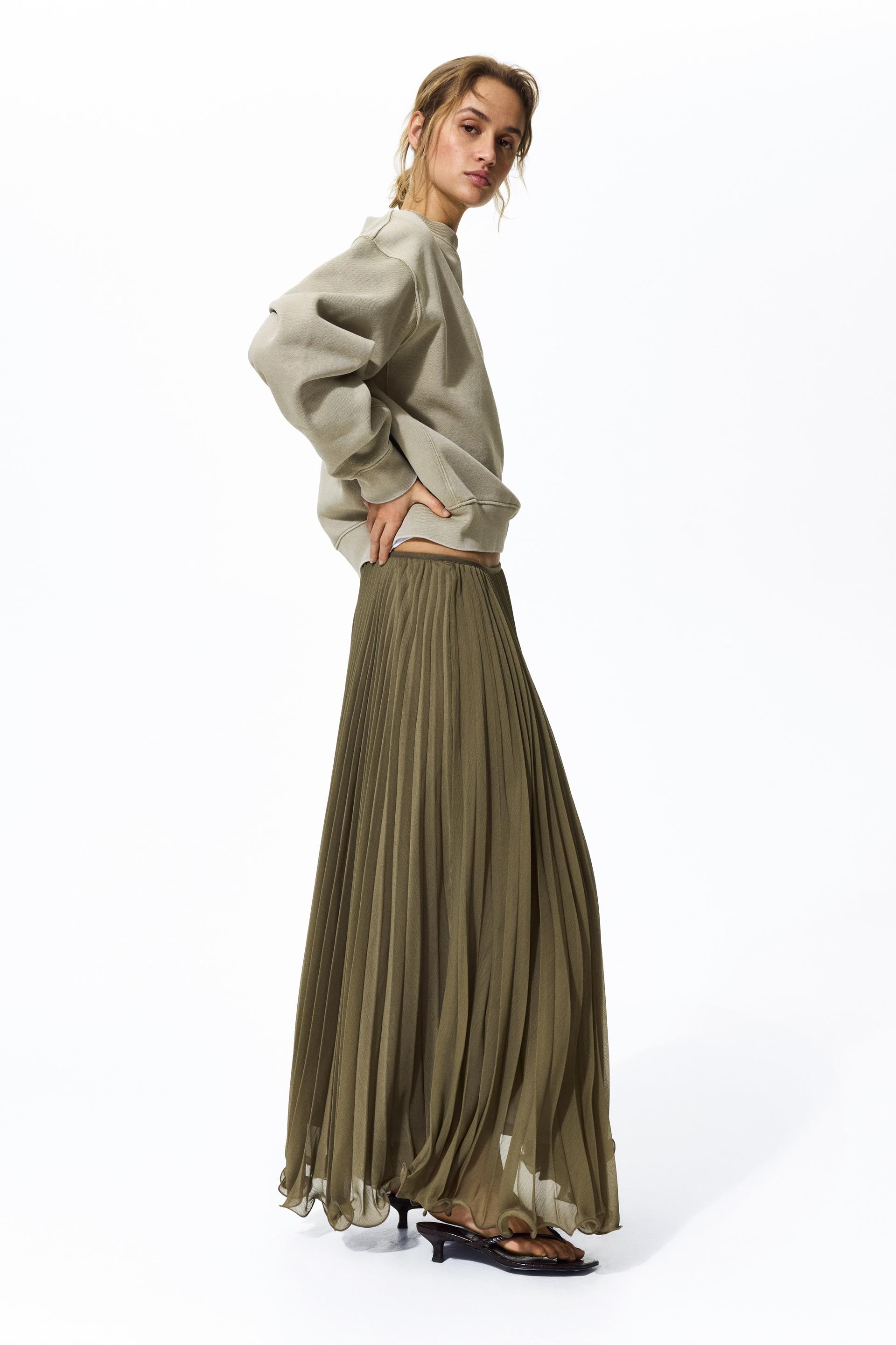 sheer pleated skirt