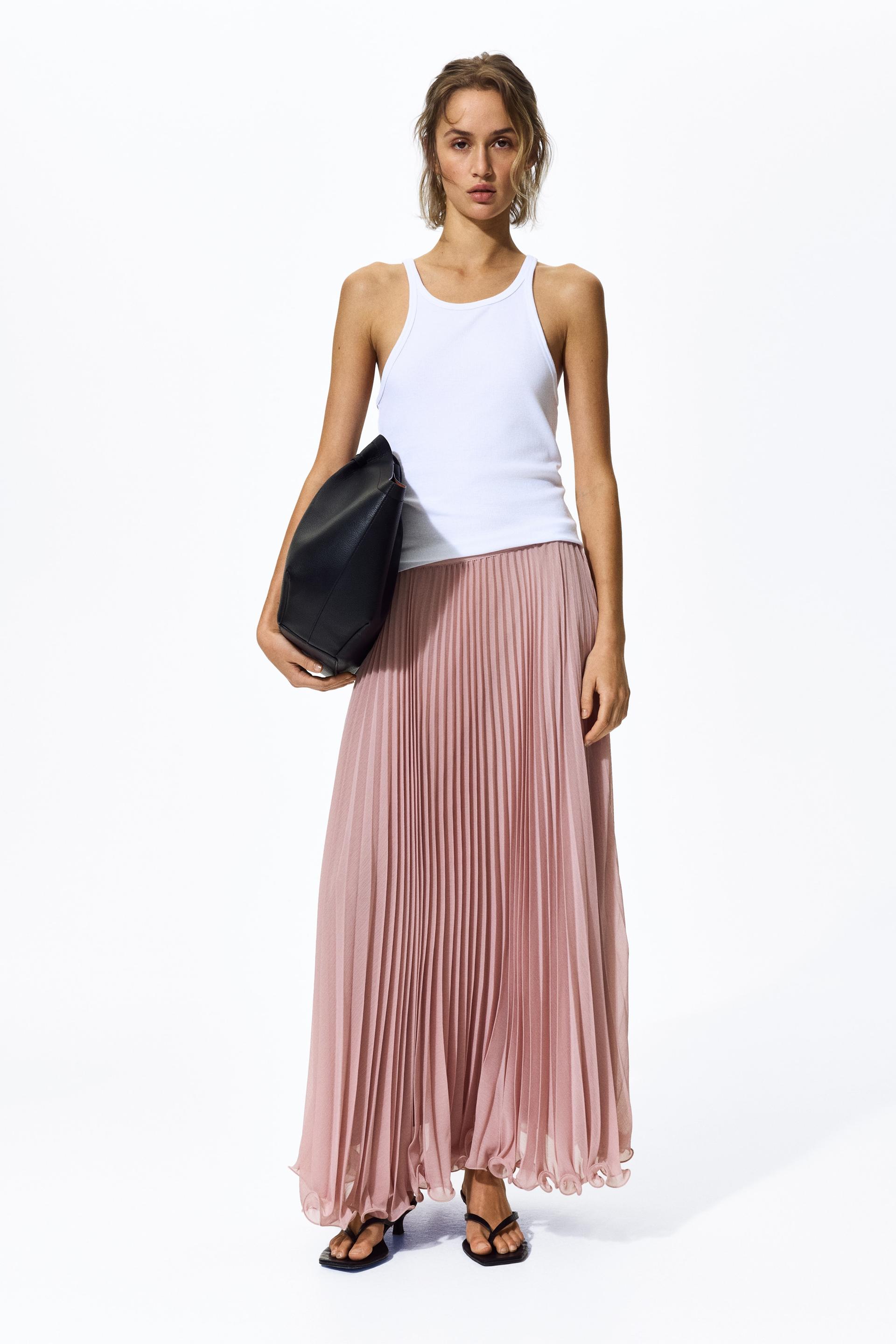 sheer pleated skirt