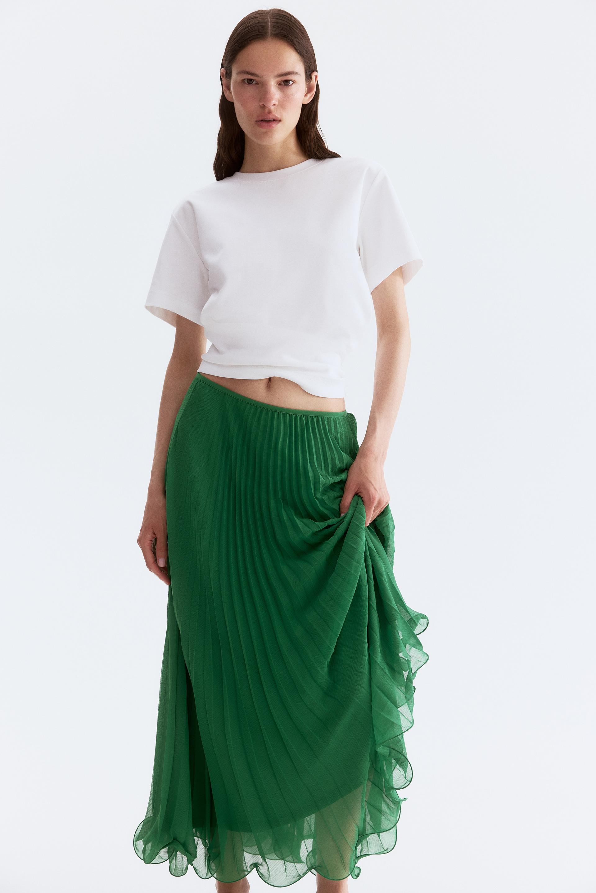sheer pleated skirt