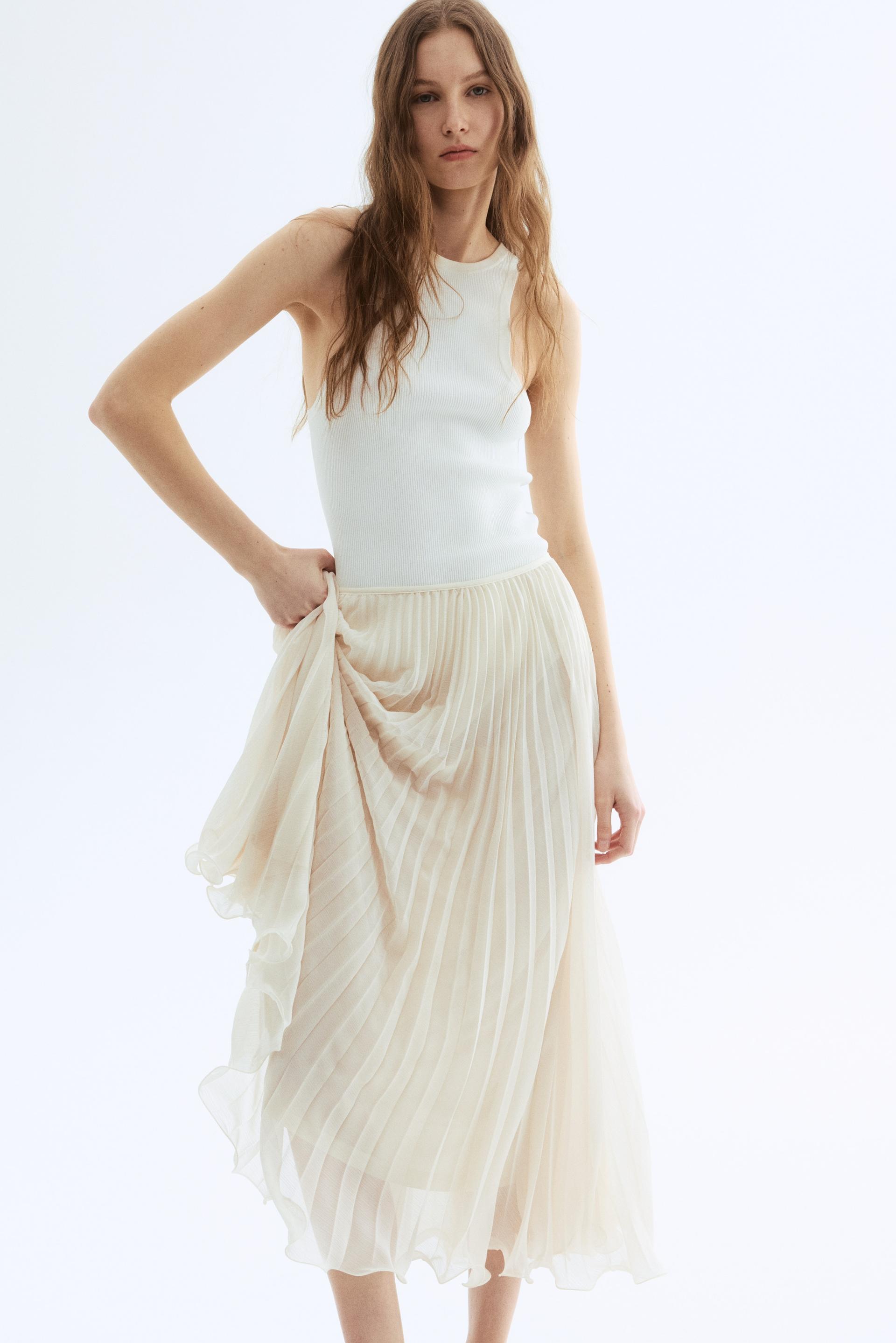 sheer pleated skirt