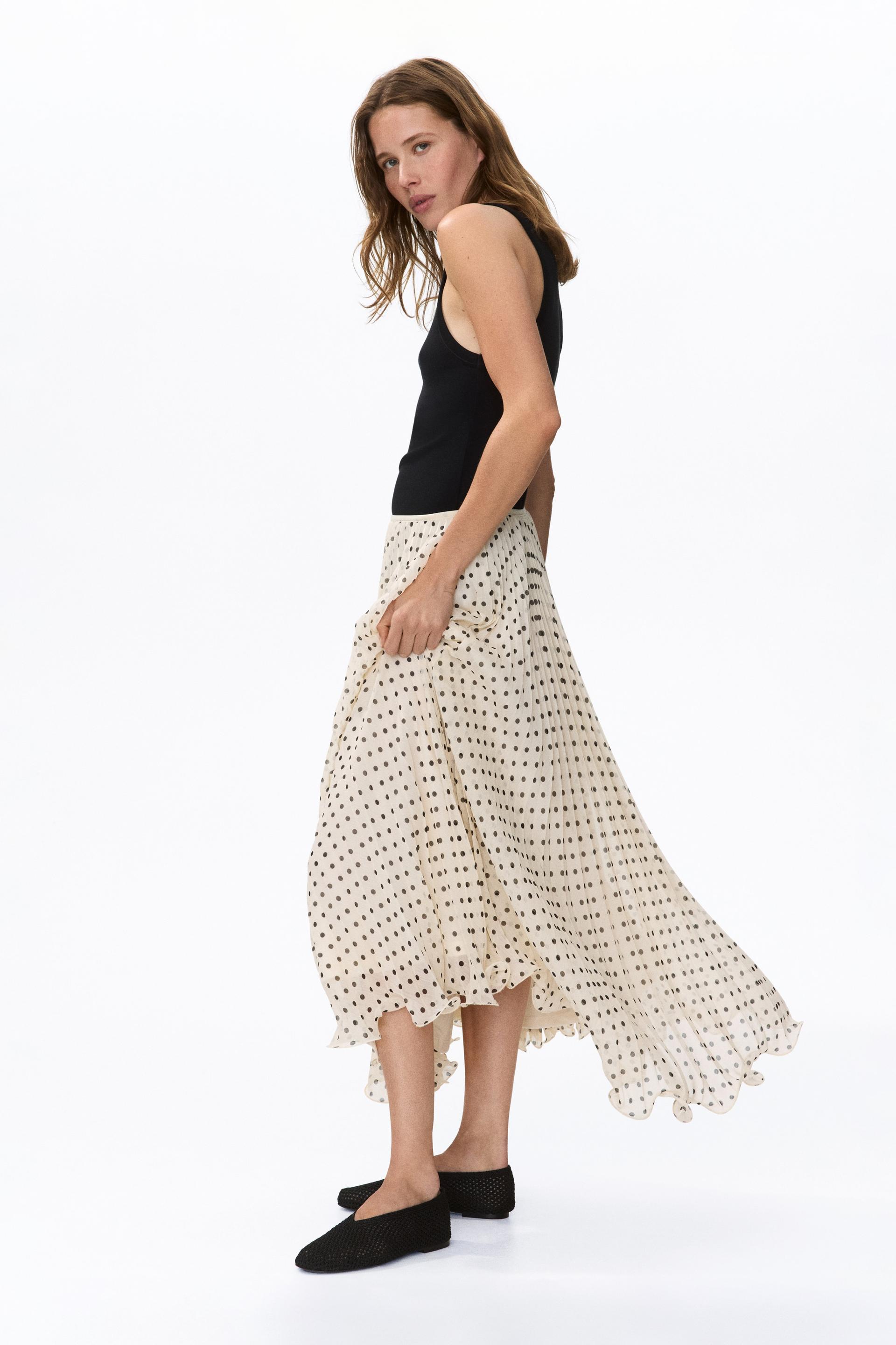 sheer pleated skirt