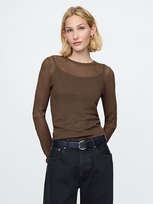 sheer rib sweater