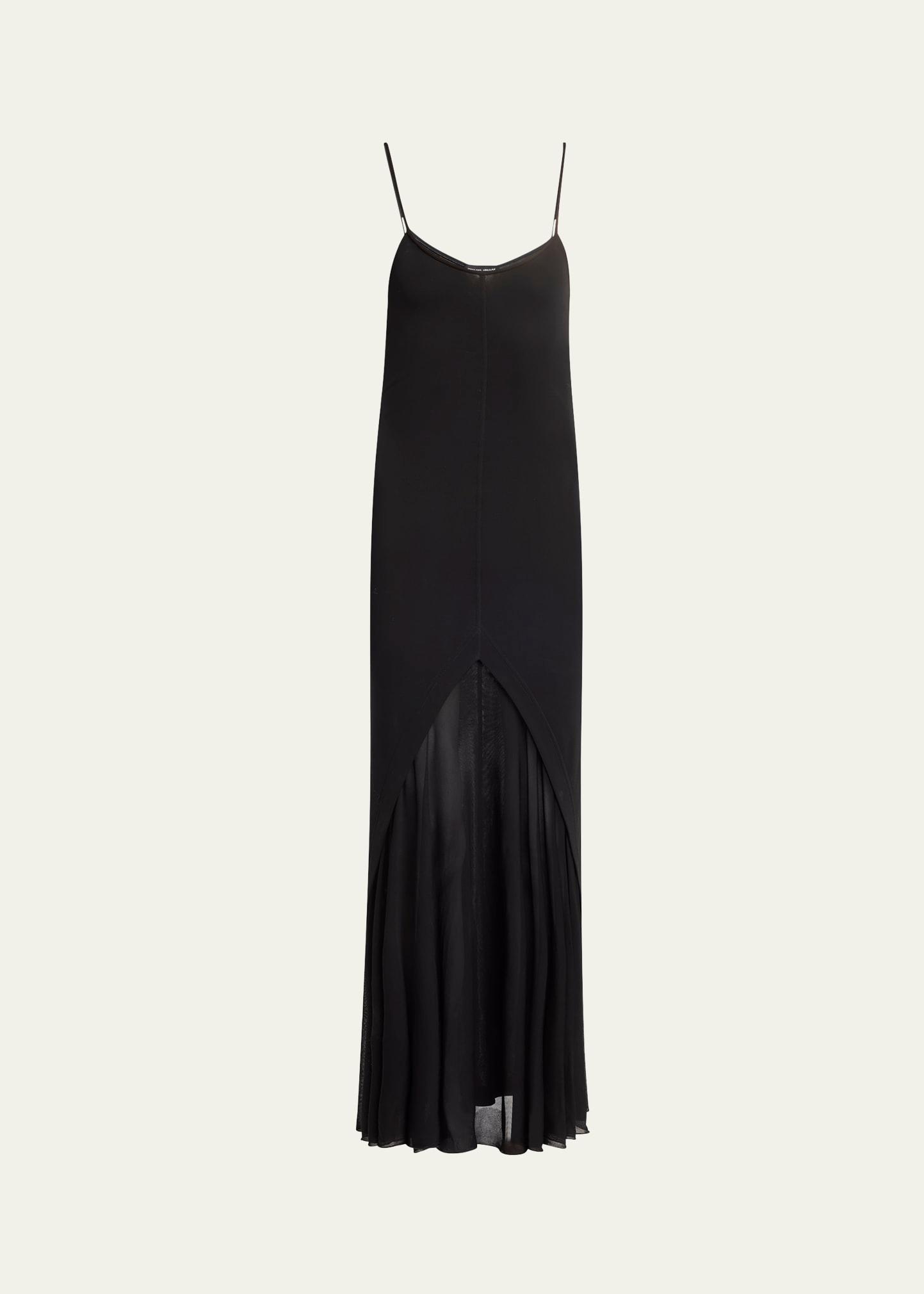 sheer skirt panel jersey dress