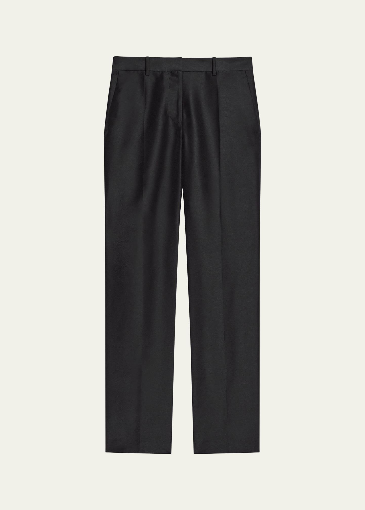 sheer straight-leg trousers