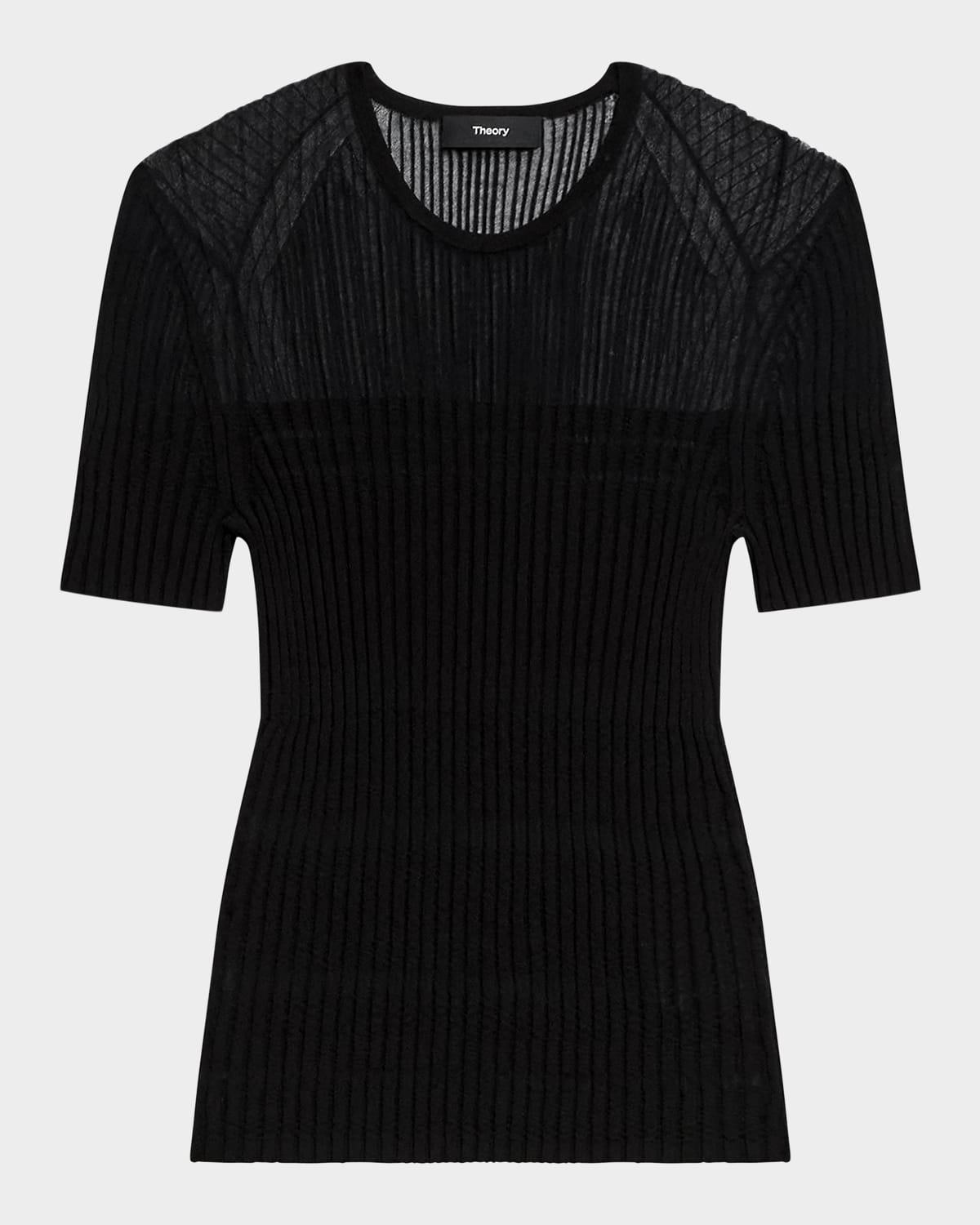 sheer stripe crewneck tee