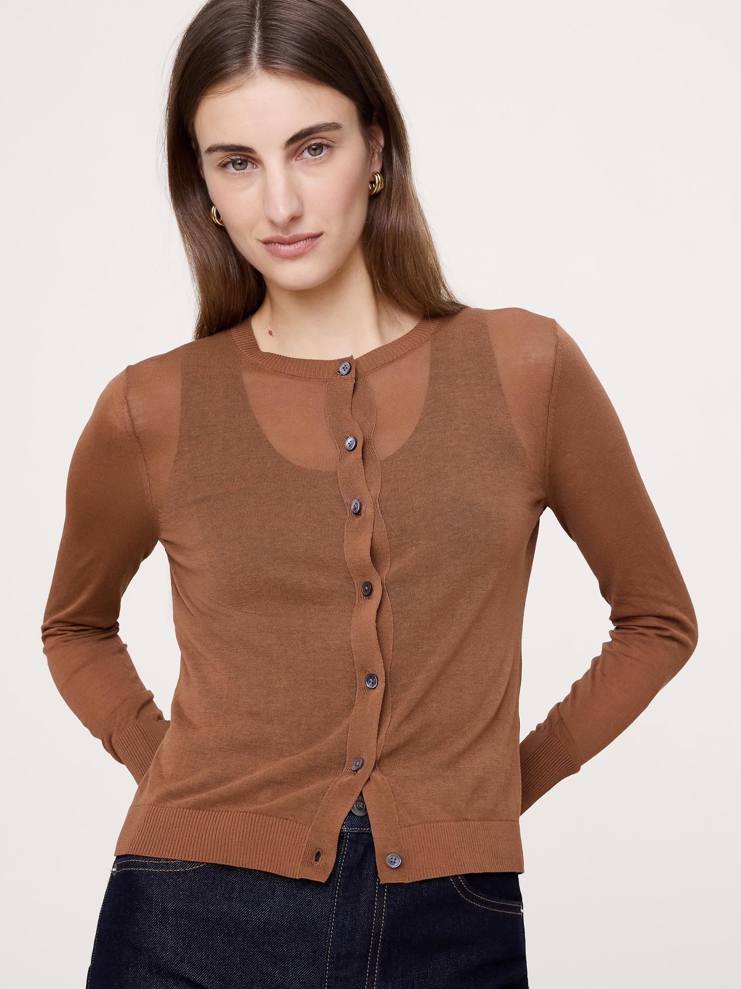 sheer ultra-fine cotton cardigan