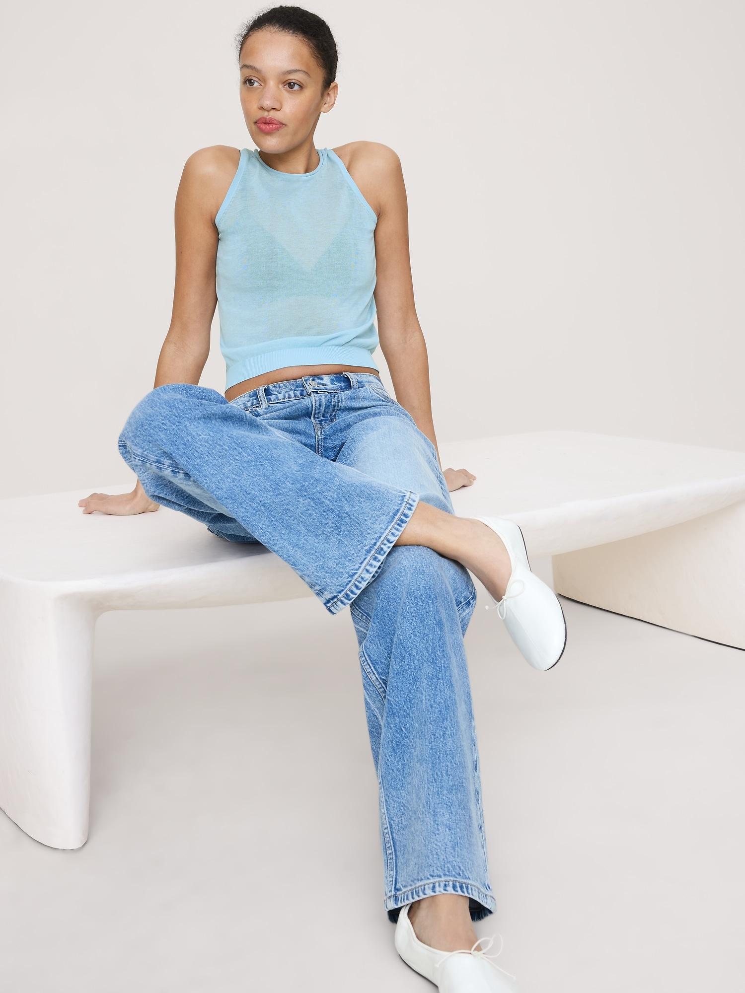 sheer ultra-fine cotton sweater tank