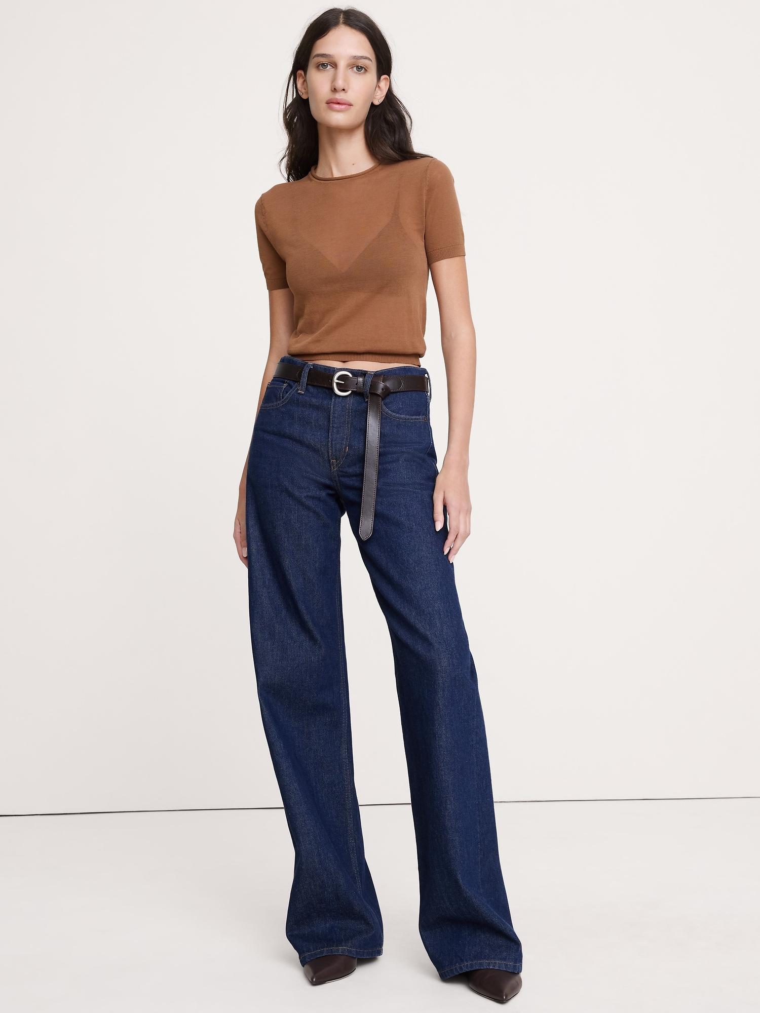 sheer ultra-fine cotton sweater tee