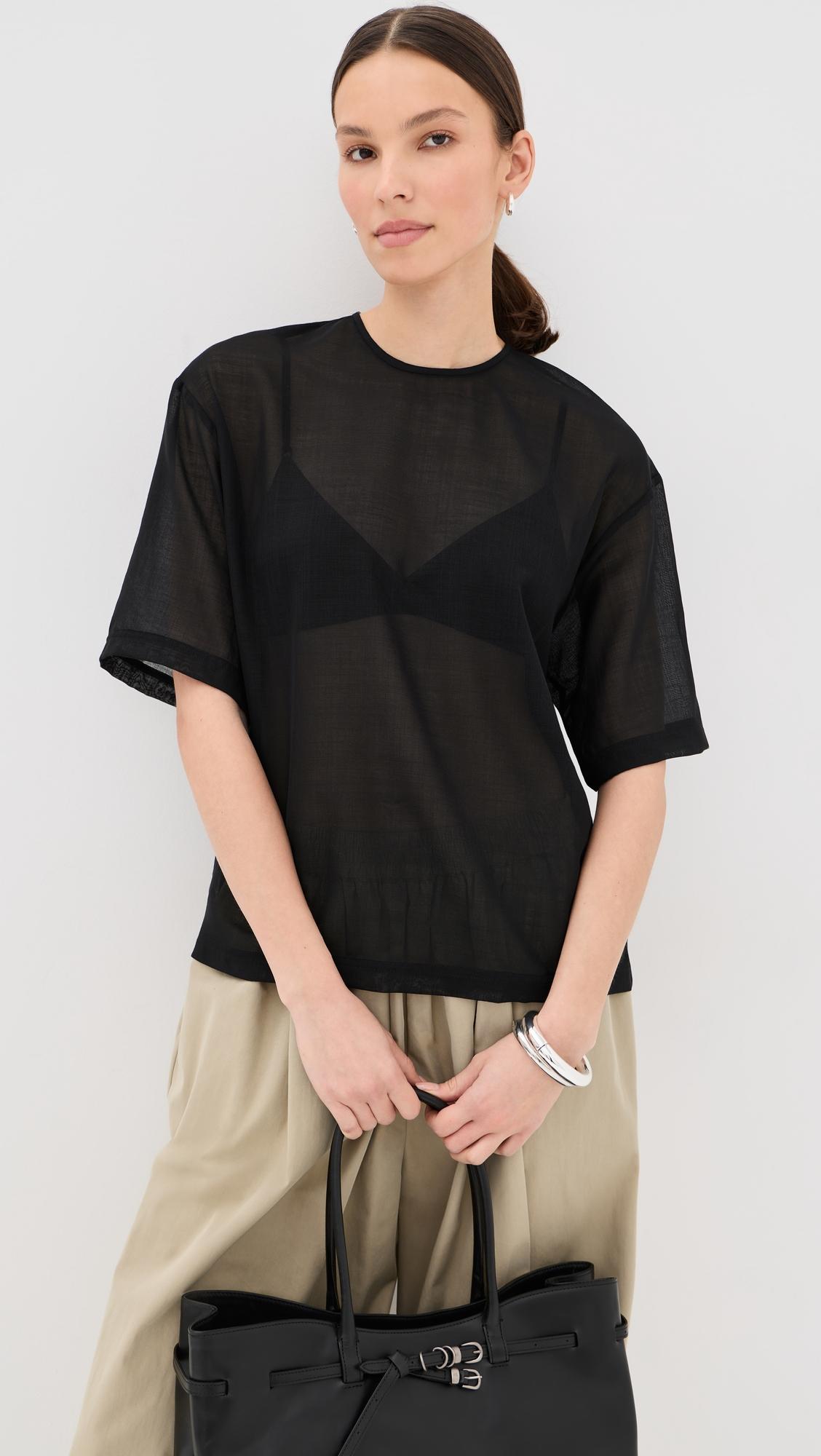 sheer wool gauze easy tee