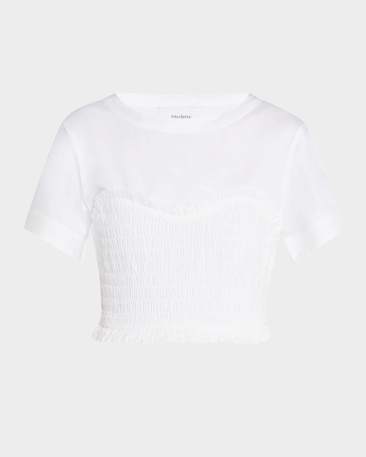 shel smocked ruffle cotton top