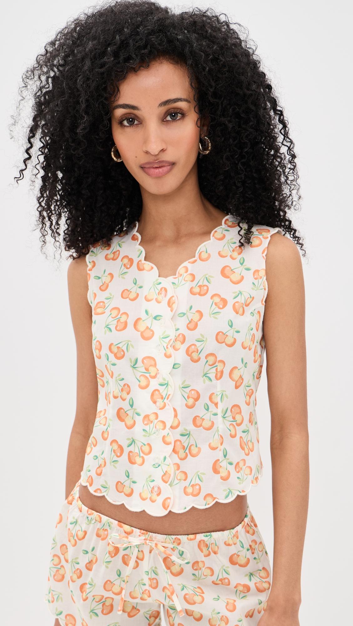 sherbet cherry scalloped top