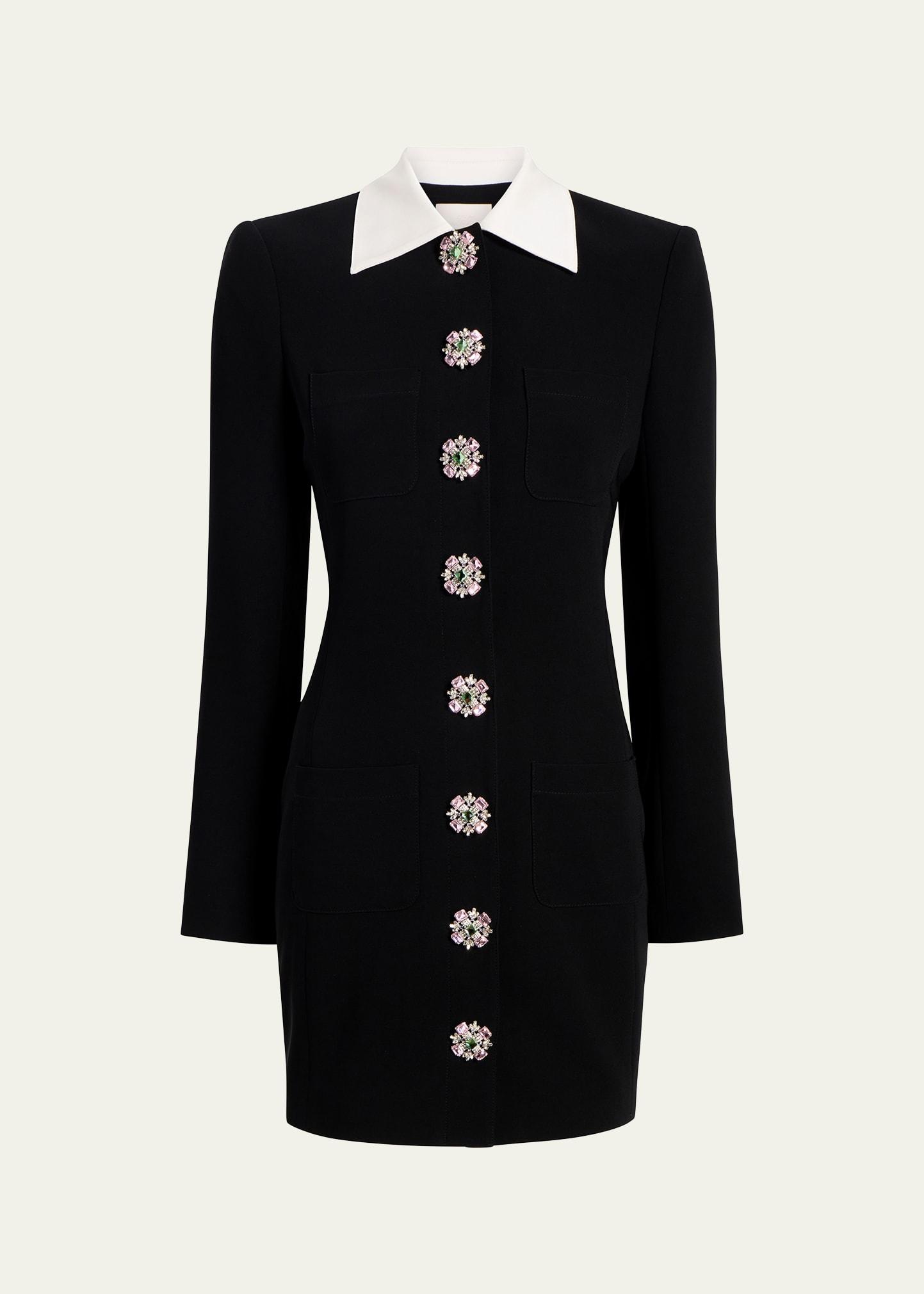 sheryl tailored crystal-button mini dress