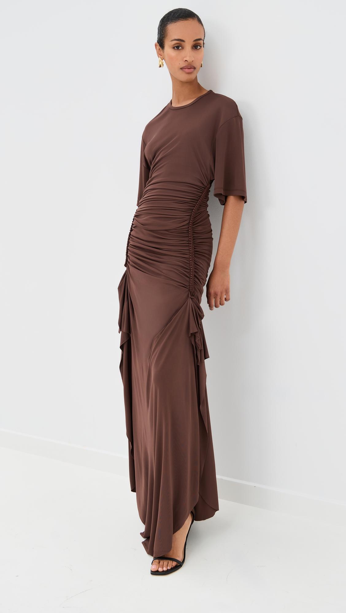 shibari jersey ruched tee dress