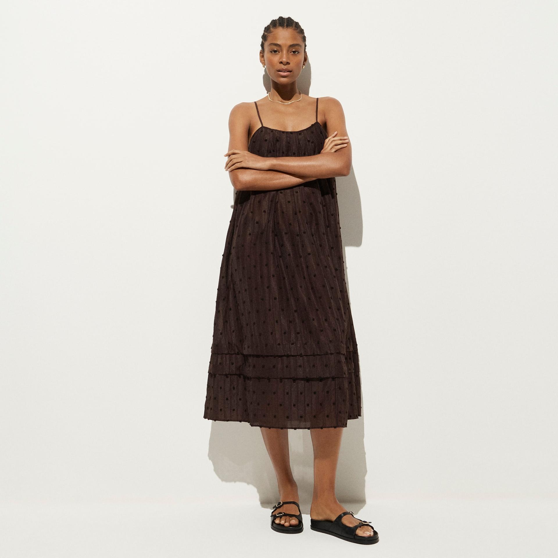 shift midi dress in textured dot