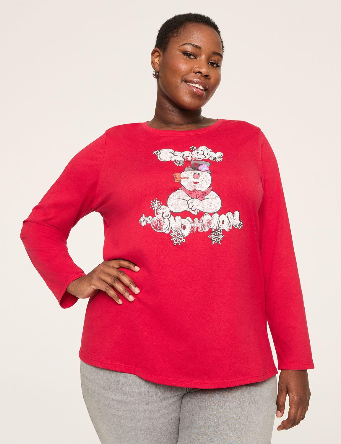 shimmer frosty the snowman long-sleeve graphic tee