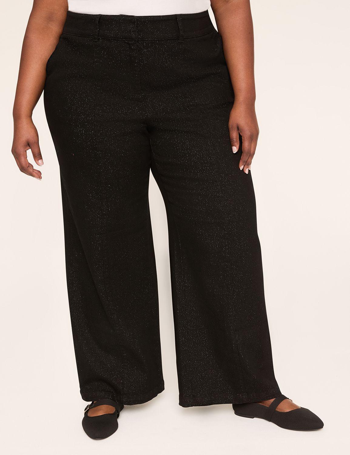 shimmer high-rise wide leg pant