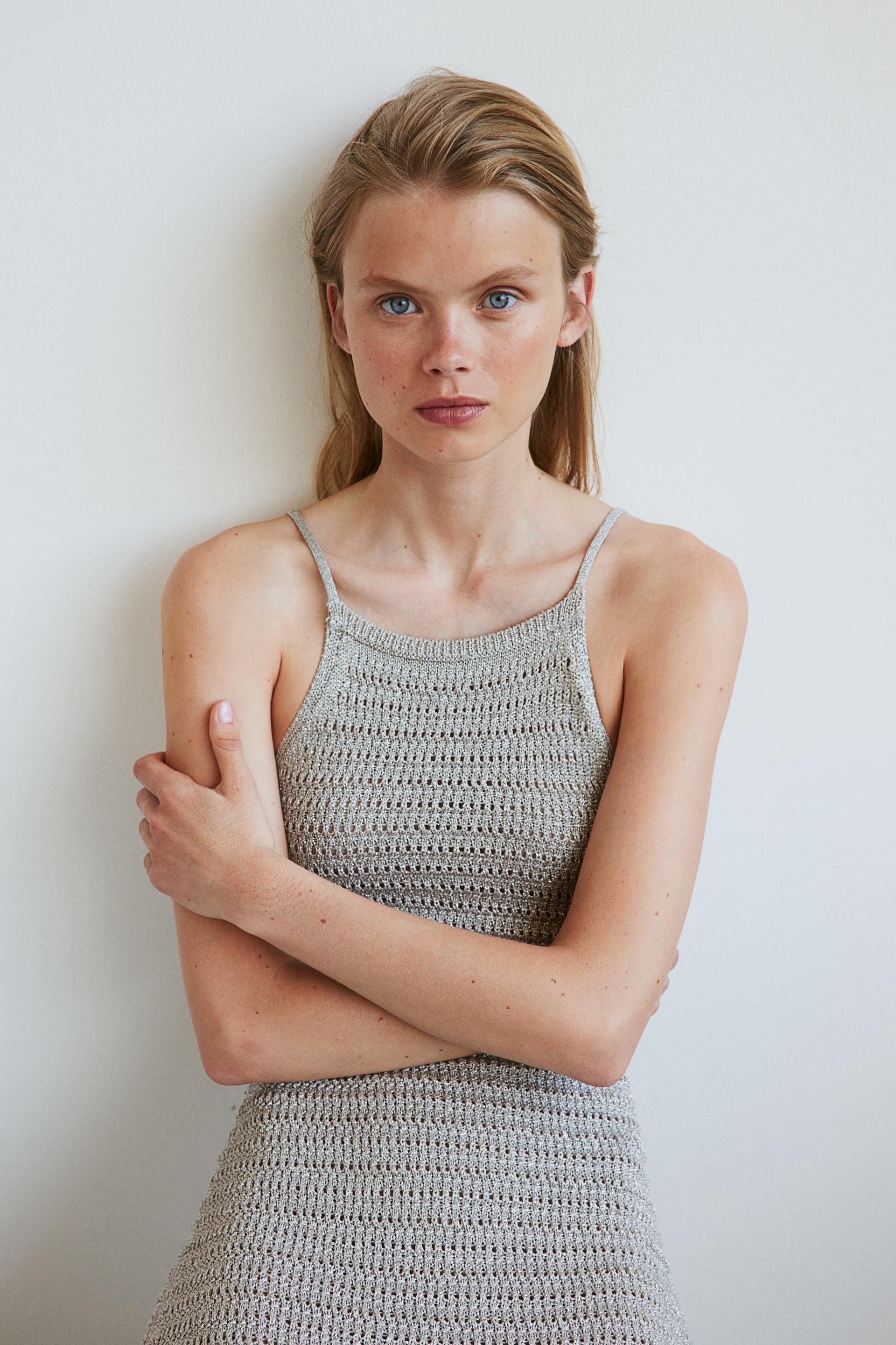 shimmery slip dress