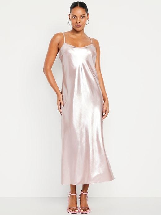 shine satin maxi dress