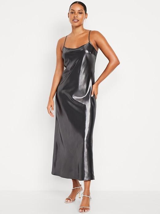 shine satin maxi dress
