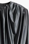 shiny draped dress