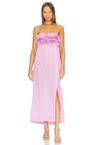 shiny tech strap midi dress