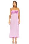 shiny tech strap midi dress