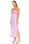 shiny tech strap midi dress