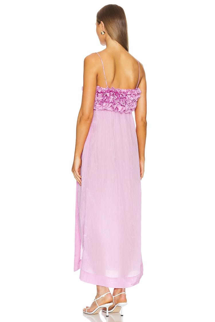 shiny tech strap midi dress