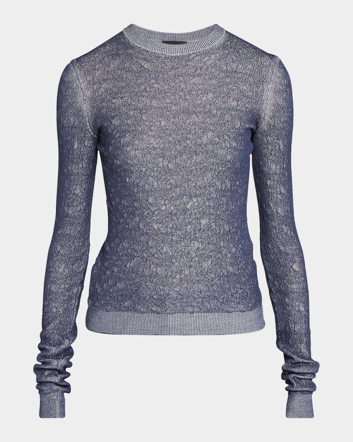 shiny viscose knit top
