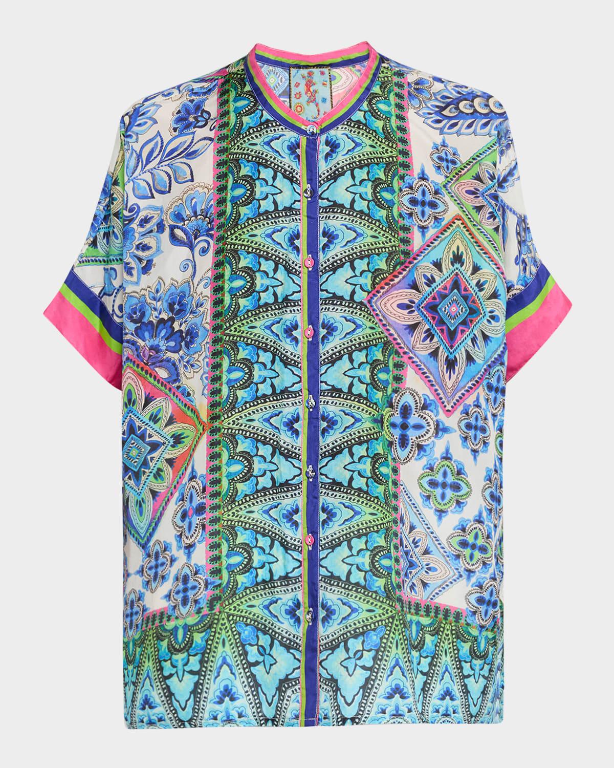 shiro floral-print silk shirt