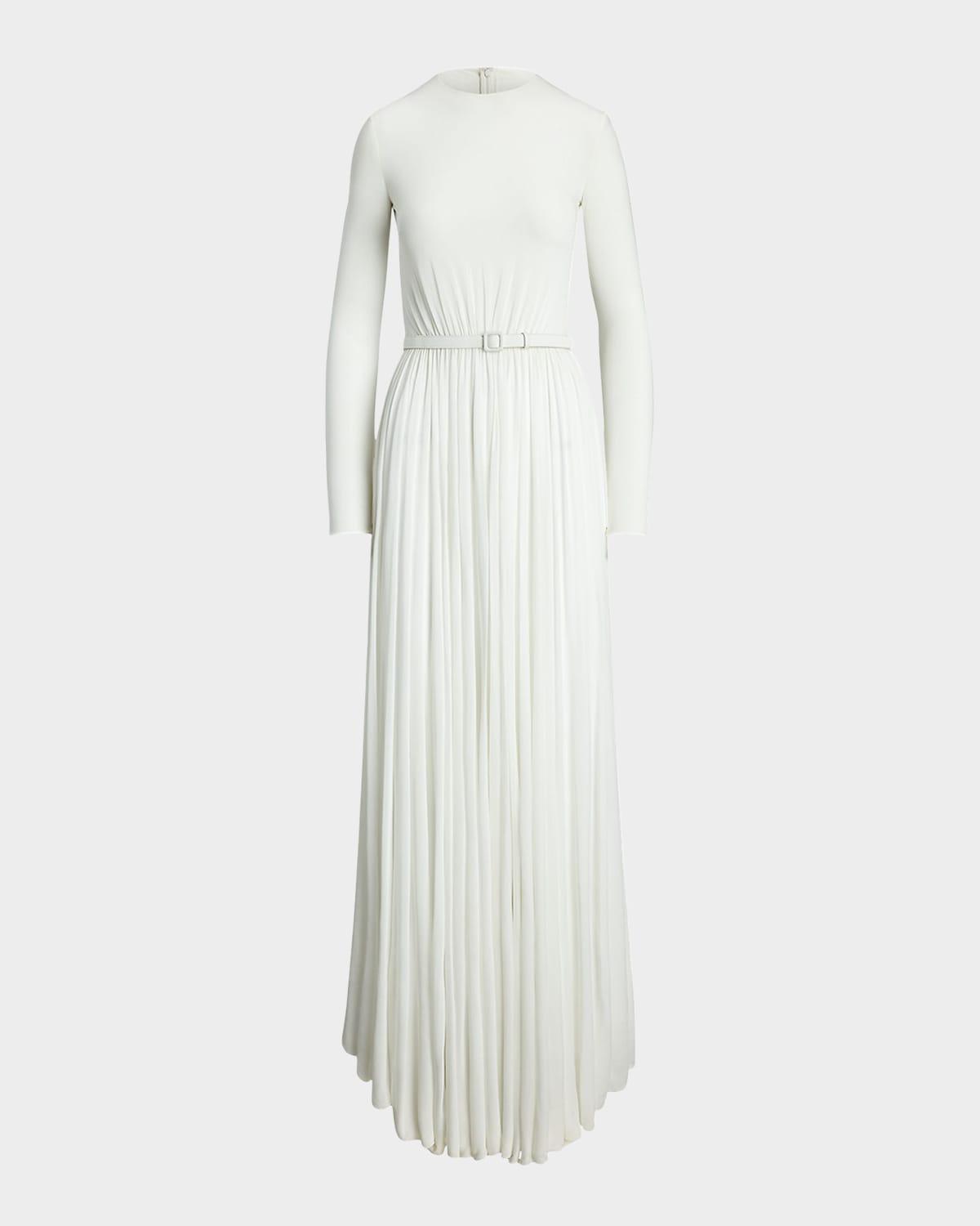 shirred crepe jersey day dress