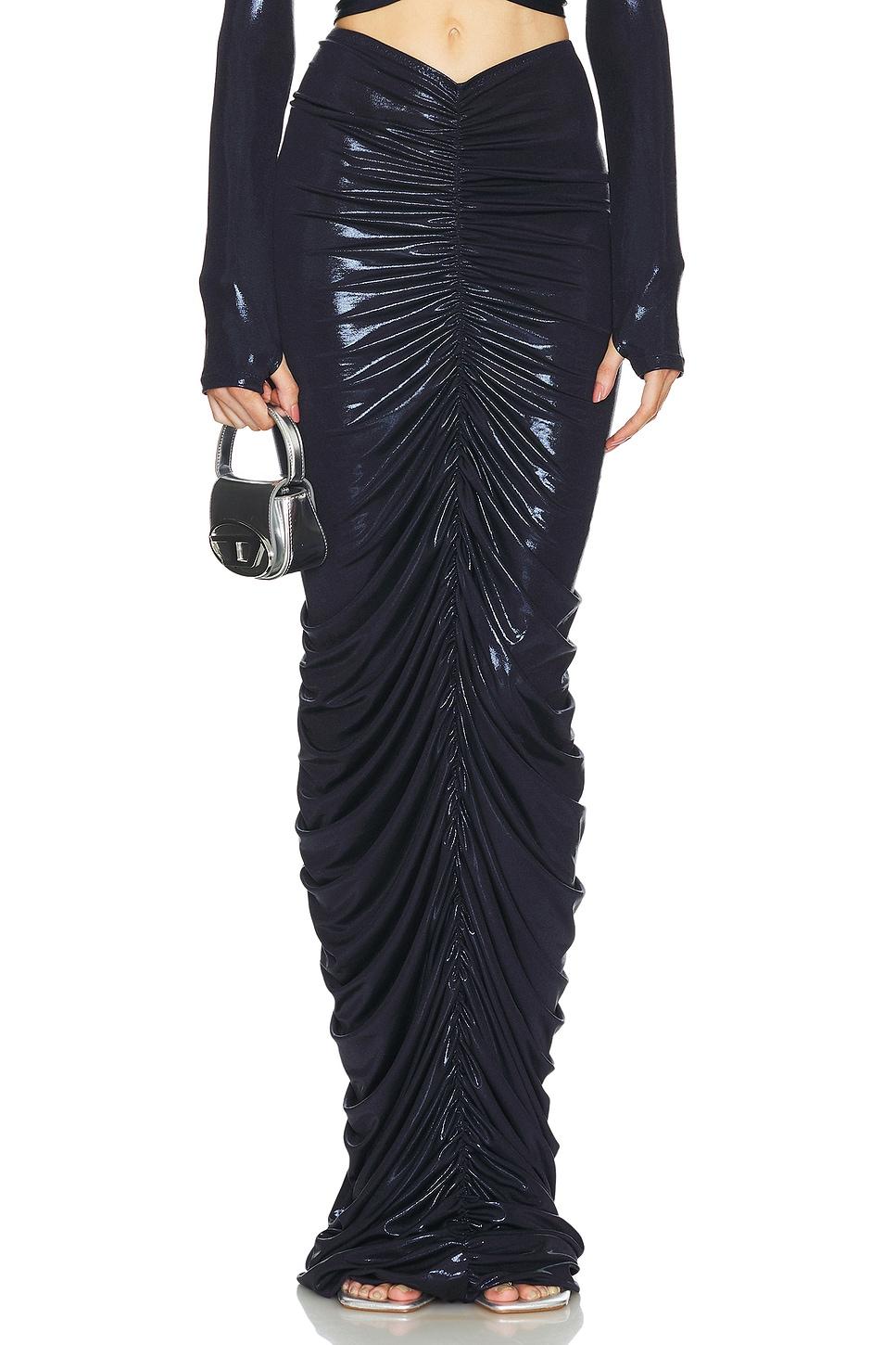 shirred long skirt