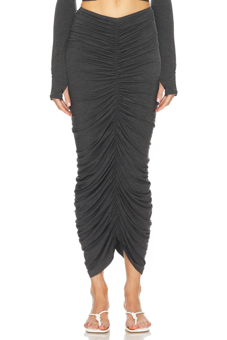 shirred long skirt