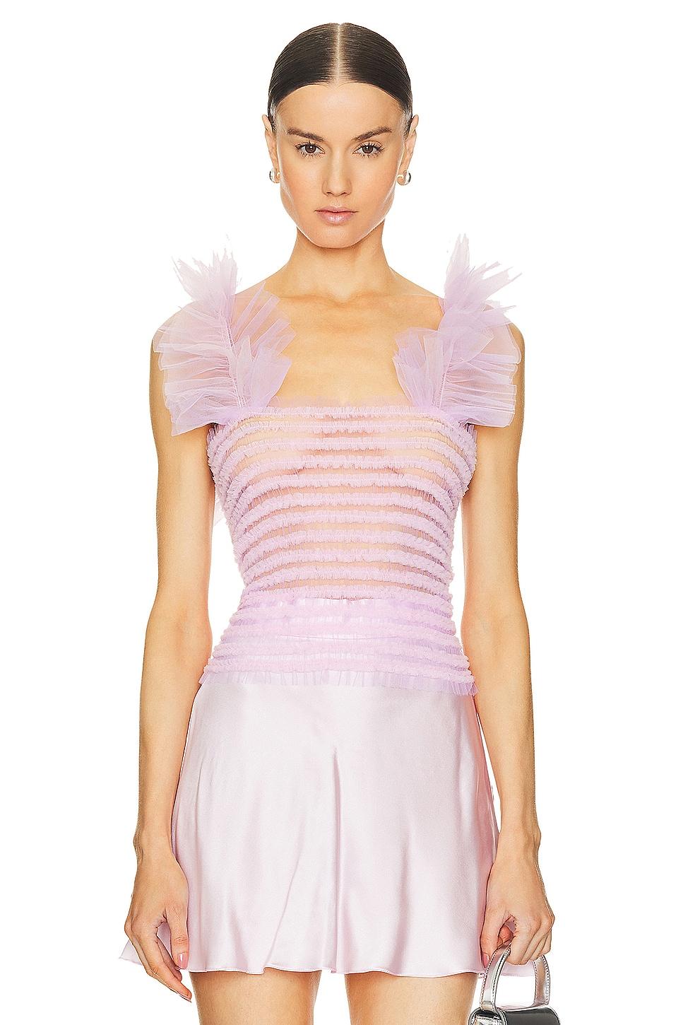 shirred tulle top