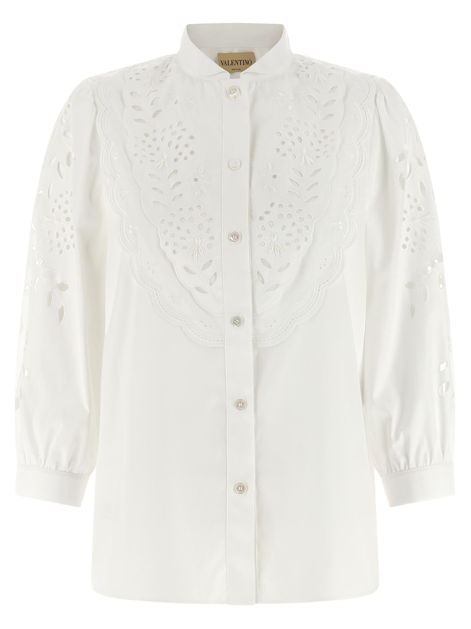 shirt valentino garavani embroidered sangallo
