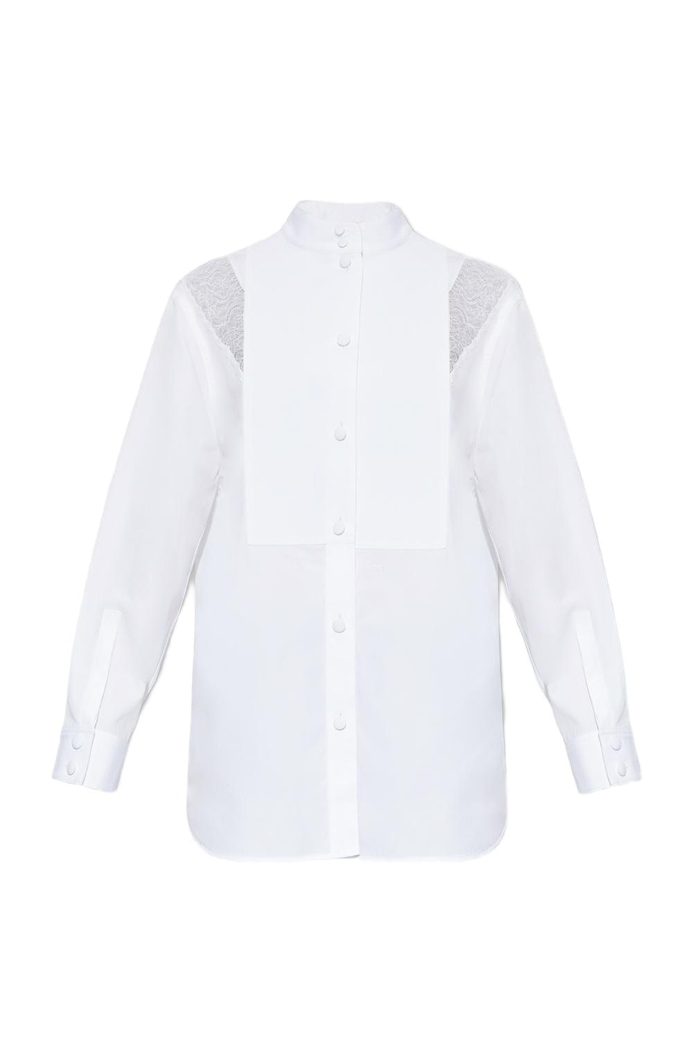 shirt with lace inserts