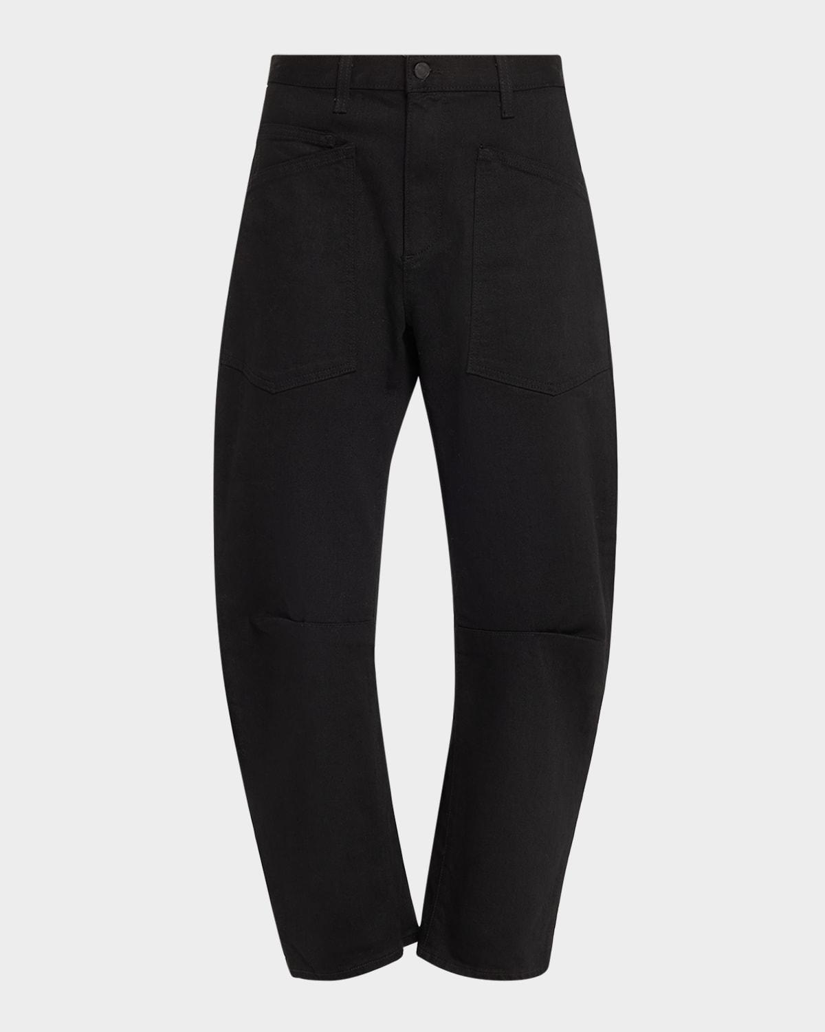 shon curved denim pants