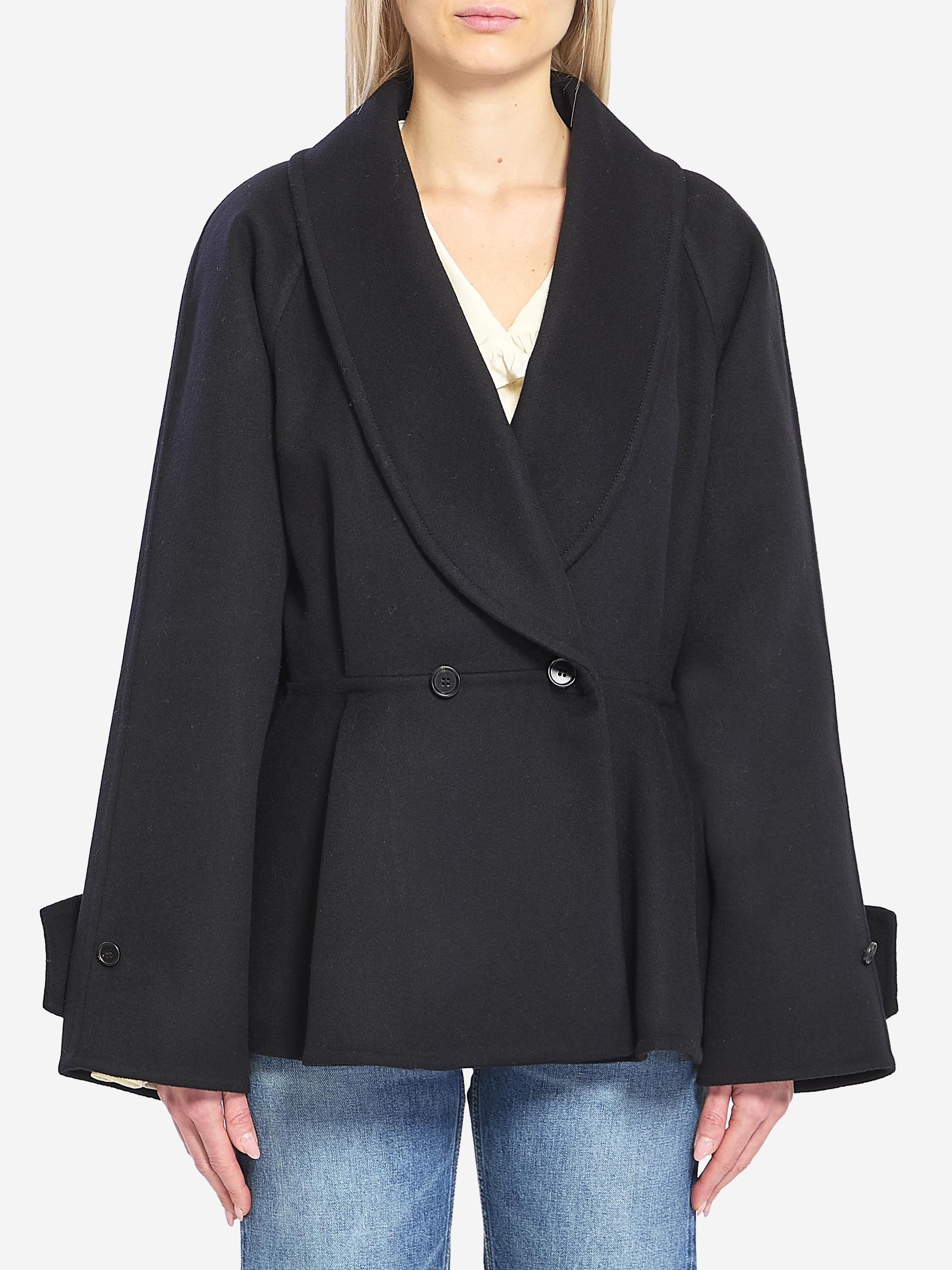 short coat with ruffles