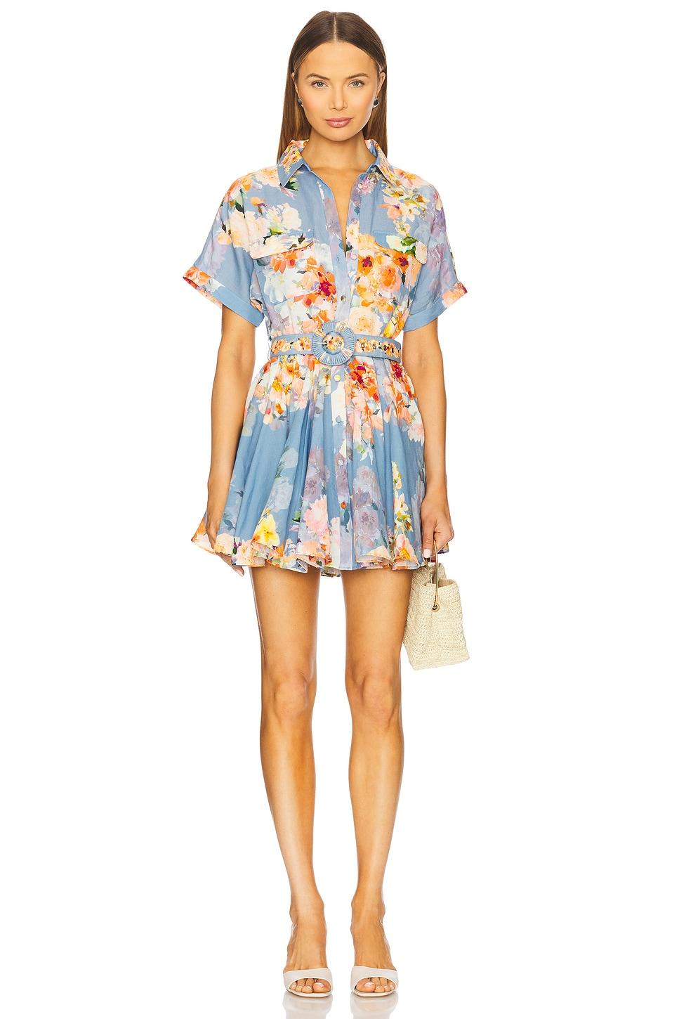 short dress with buckle belt