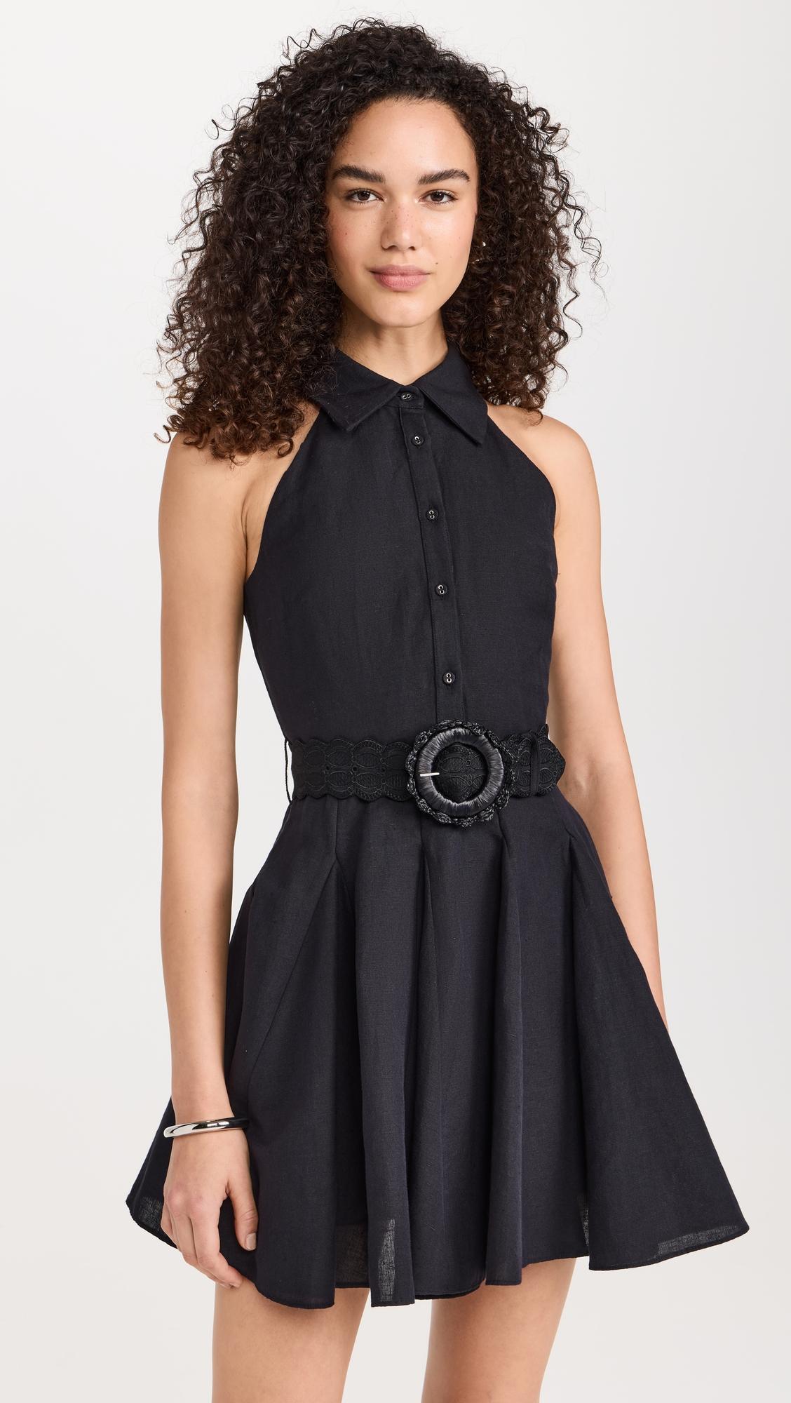 short dress with buckle belt
