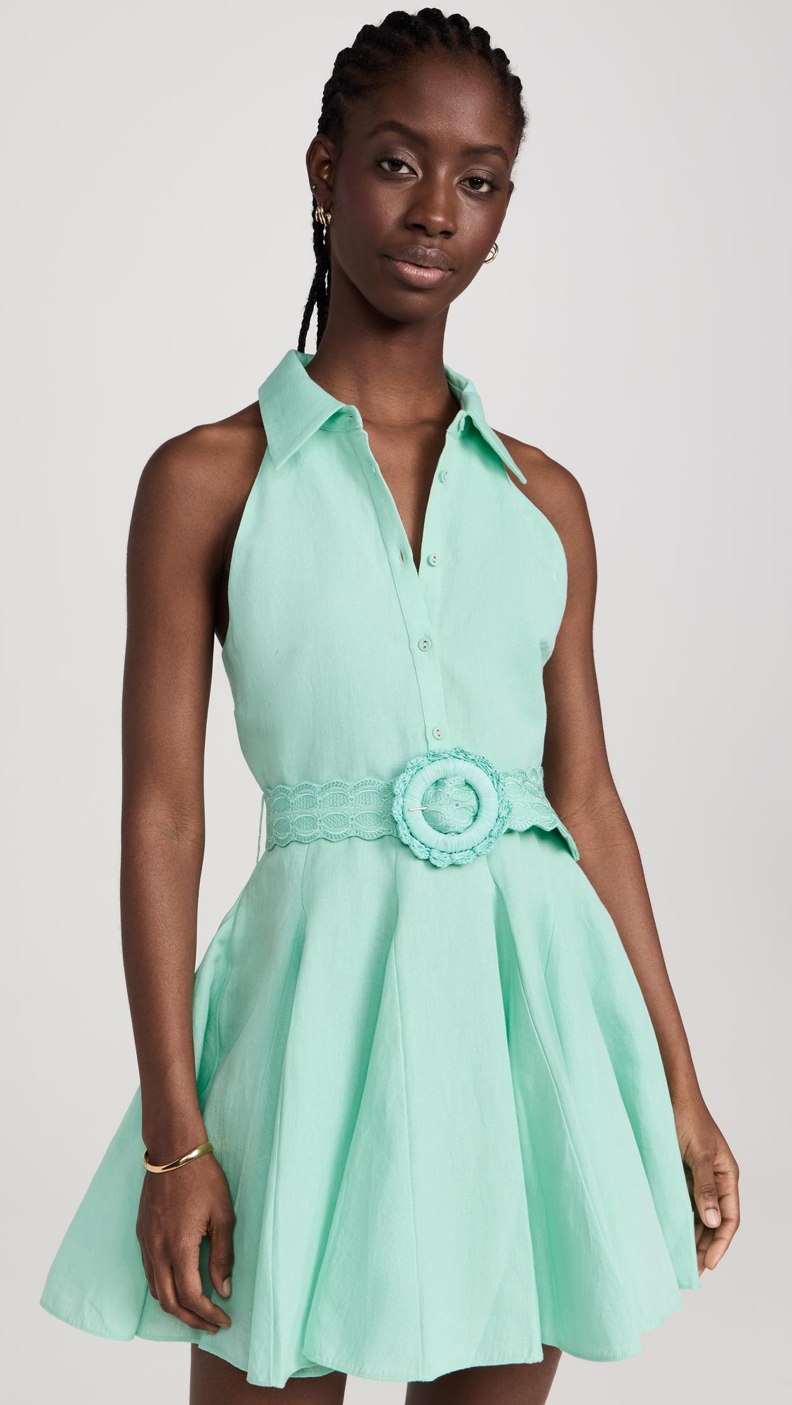 short dress with buckle belt