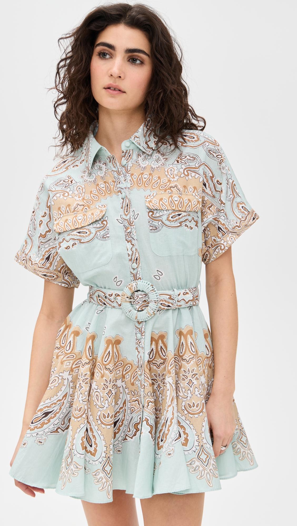 short dress with buckle belt