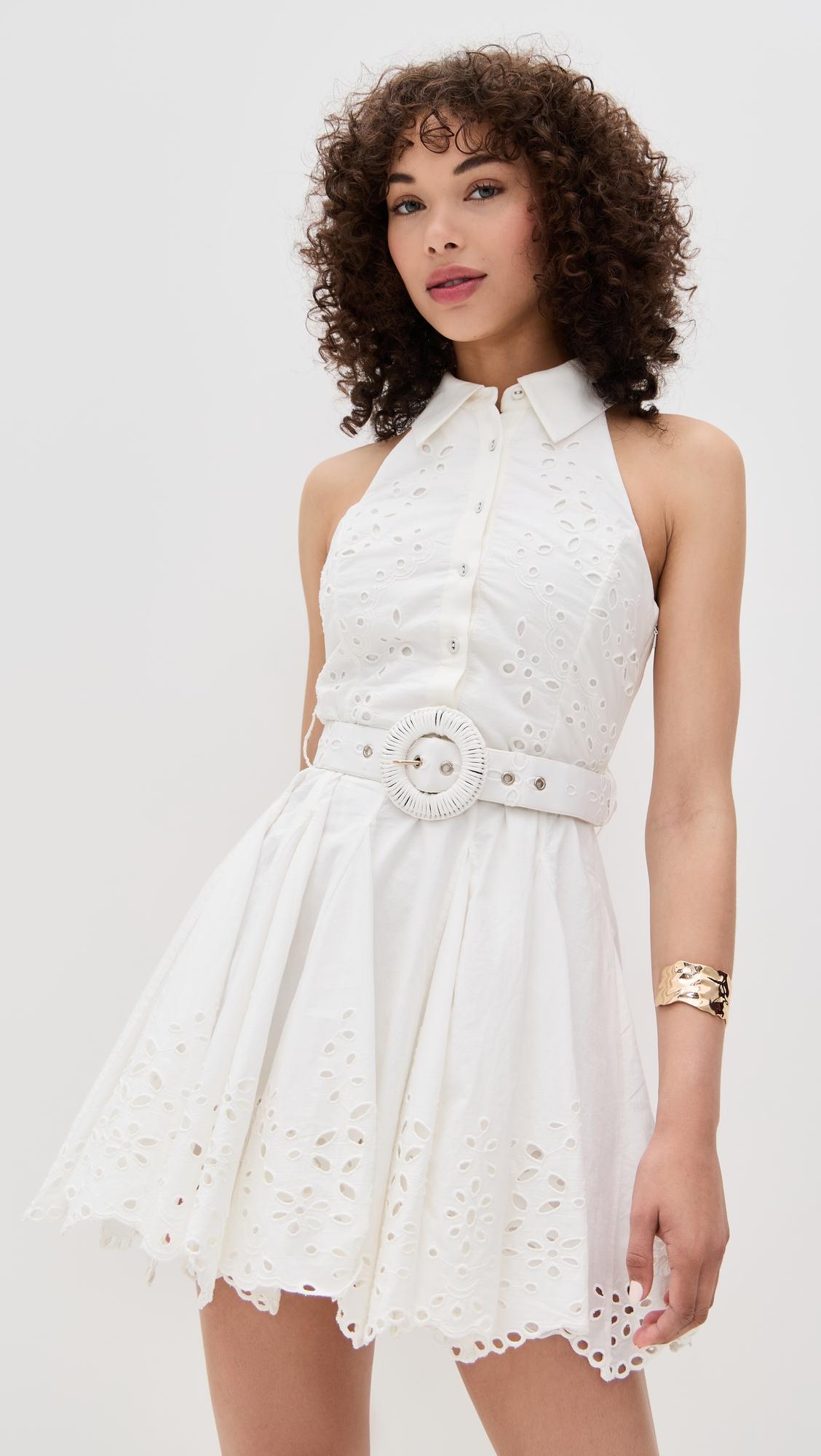 short dress with buckle belt